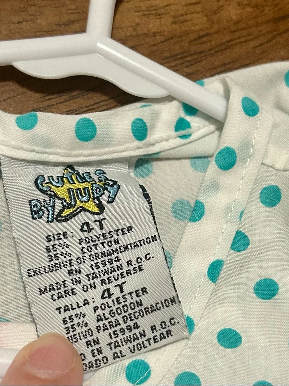 VINTAGE Cuties By Judy Girls' Pink Floral & Teal Polka Dot Sundress